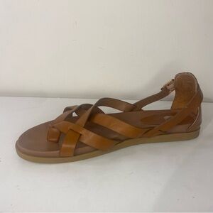 Ziporah Brown Leather Woman’s  Gladiator Strappy Sandals Teacher Work size 8